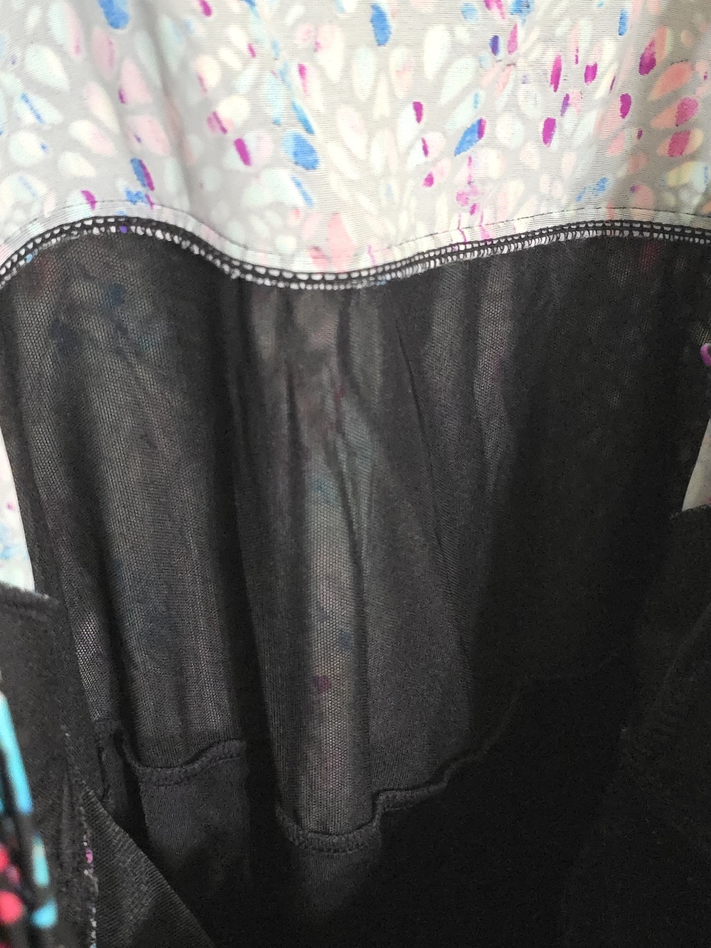 Black Multicolor Ruffled Tankini Top - Picture 6 of 8